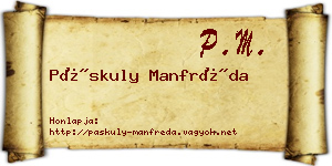 Páskuly Manfréda névjegykártya
